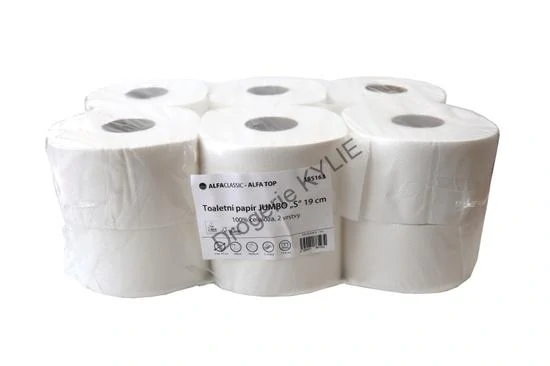 Toaletní papír Alfa S 2vrstvý, bílý pr. 19 cm celulóza, 12 rolí