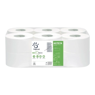 Toaletní papír Papernet BioTech Mini Jumbo 19 cm, 2vrstvý, 12 rolí